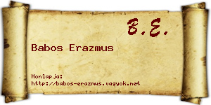 Babos Erazmus névjegykártya